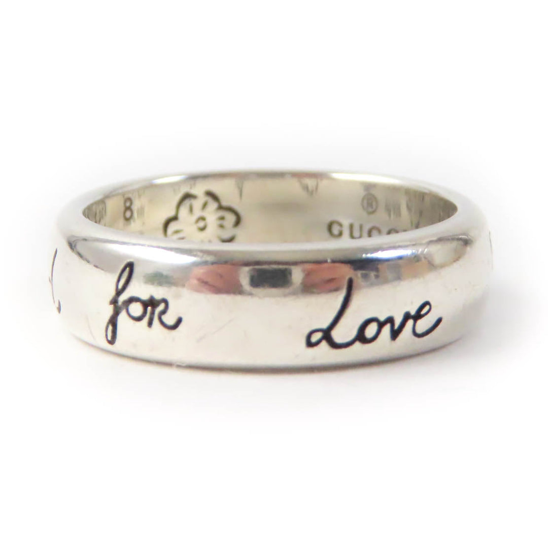 GUCCI Ring 455247 Main�FAG925 Silver BLIND FOR LOVE Women 8 Used Authentic