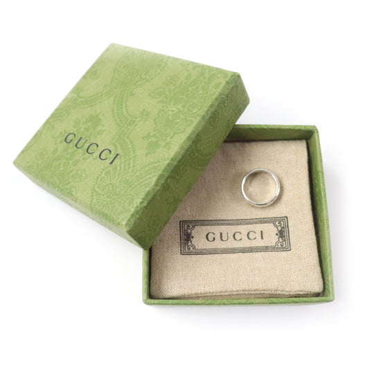 GUCCI Ring 455247 Main�FAG925 Silver BLIND FOR LOVE Women 8 Used Authentic