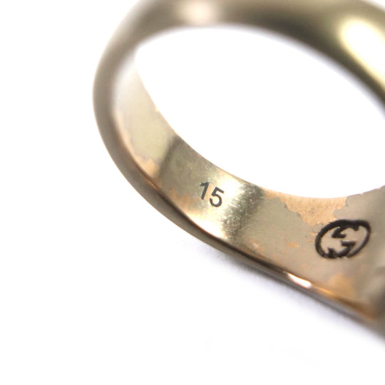 GUCCI Ring Silver925 Blast Gold Interlocking G Crest Ring mens 15 Used Authentic