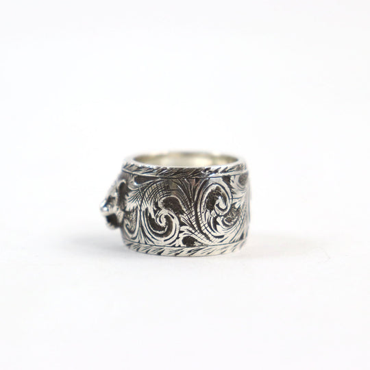 GUCCI Ring 433573 Main�FAG925 Silver Cat Head Arabesque Garden Women(Unisex) Used Authentic