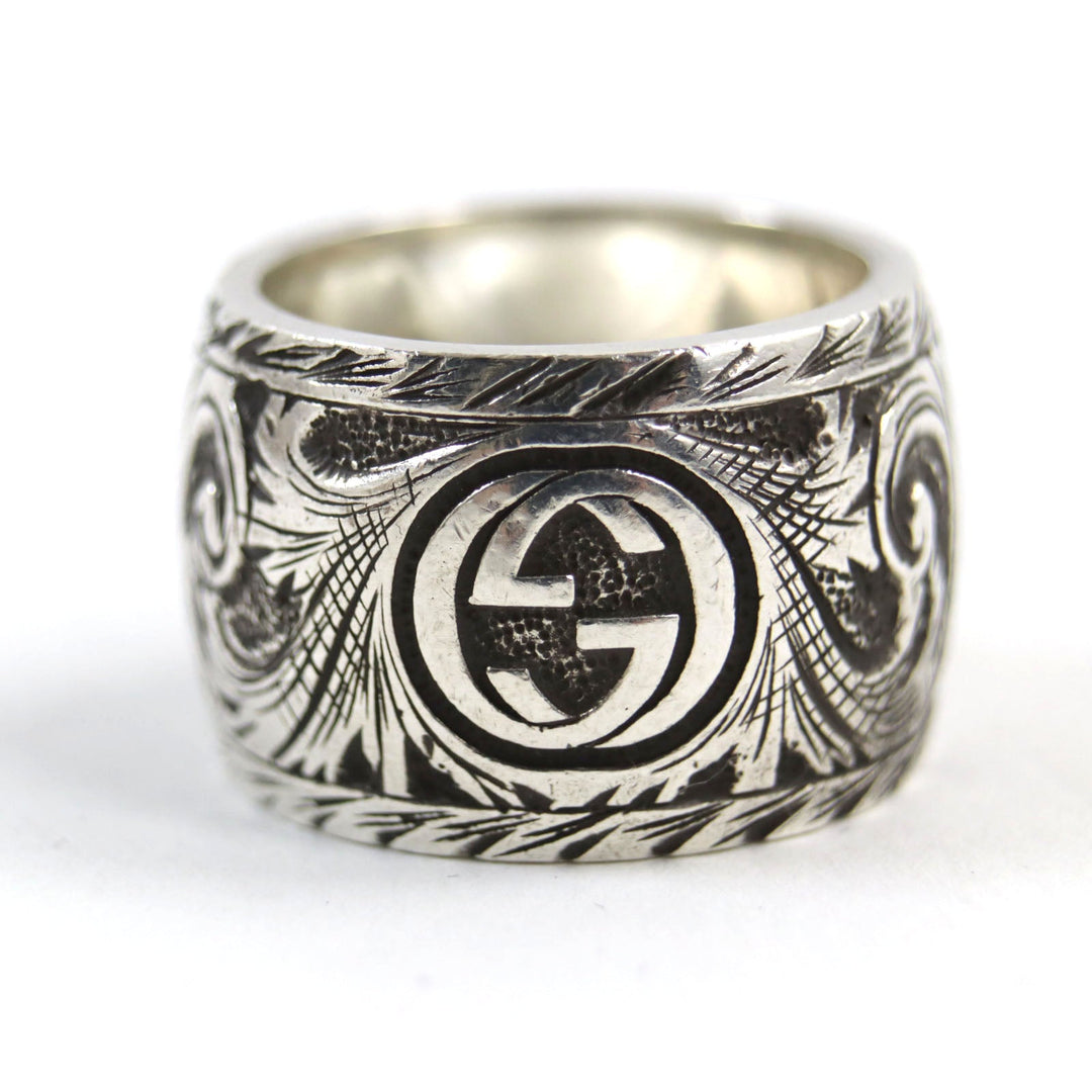 GUCCI Ring 433573 Main�FAG925 Silver Cat Head Arabesque Garden Women(Unisex) Used Authentic