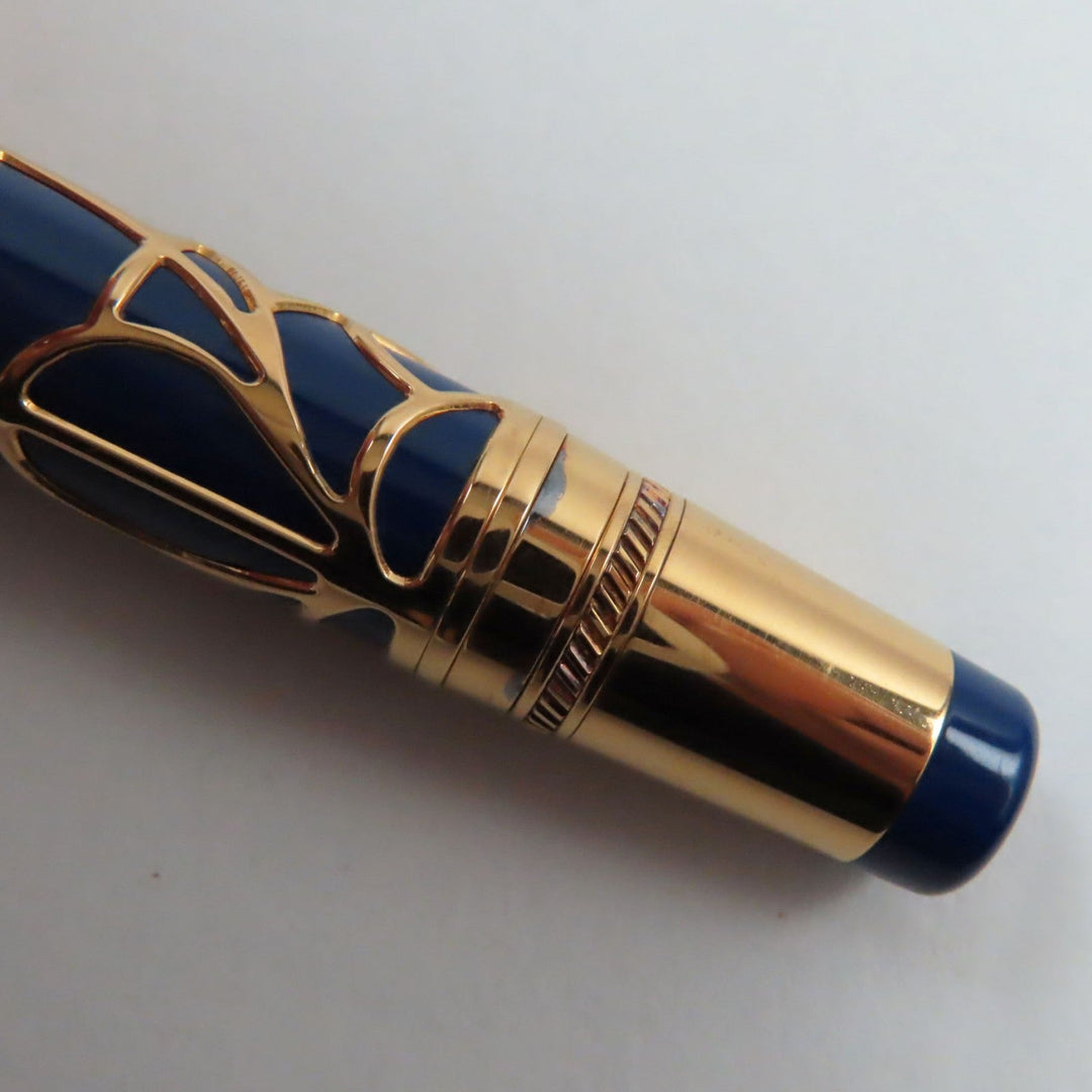 MONTBLANC fountain pen Part: SV925, Nib: K18 Gold blue Patron Series 1995 Prince Regent Limited Edition mens(Unisex) Used Authentic