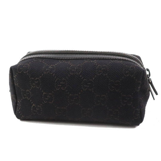 GUCCI Pouch 29596 Main: GG canvas Part: Leather Dark brown black Women Used Authentic