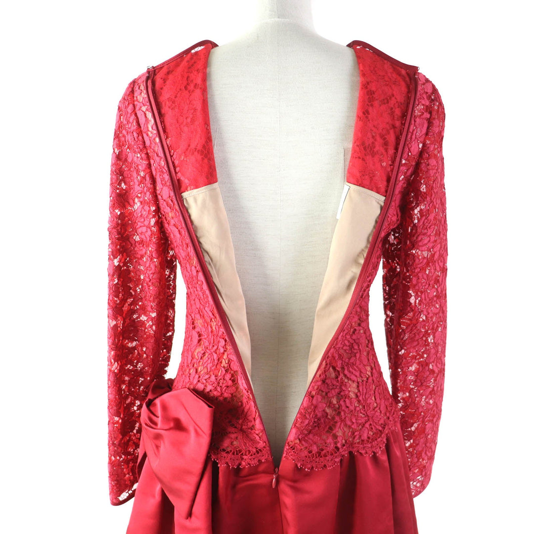 VALENTINO one piece Outer: 77% cotton, Outer: 17% rayon, Outer: 6% nylon, Lining: 96% polyester, Lining: 4% polyurethane Red Women 42 Used Authentic