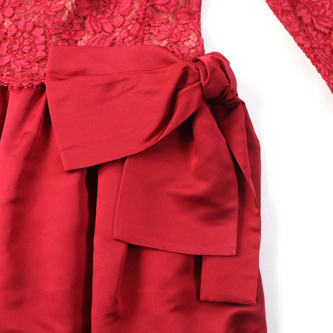 VALENTINO one piece Outer: 77% cotton, Outer: 17% rayon, Outer: 6% nylon, Lining: 96% polyester, Lining: 4% polyurethane Red Women 42 Used Authentic