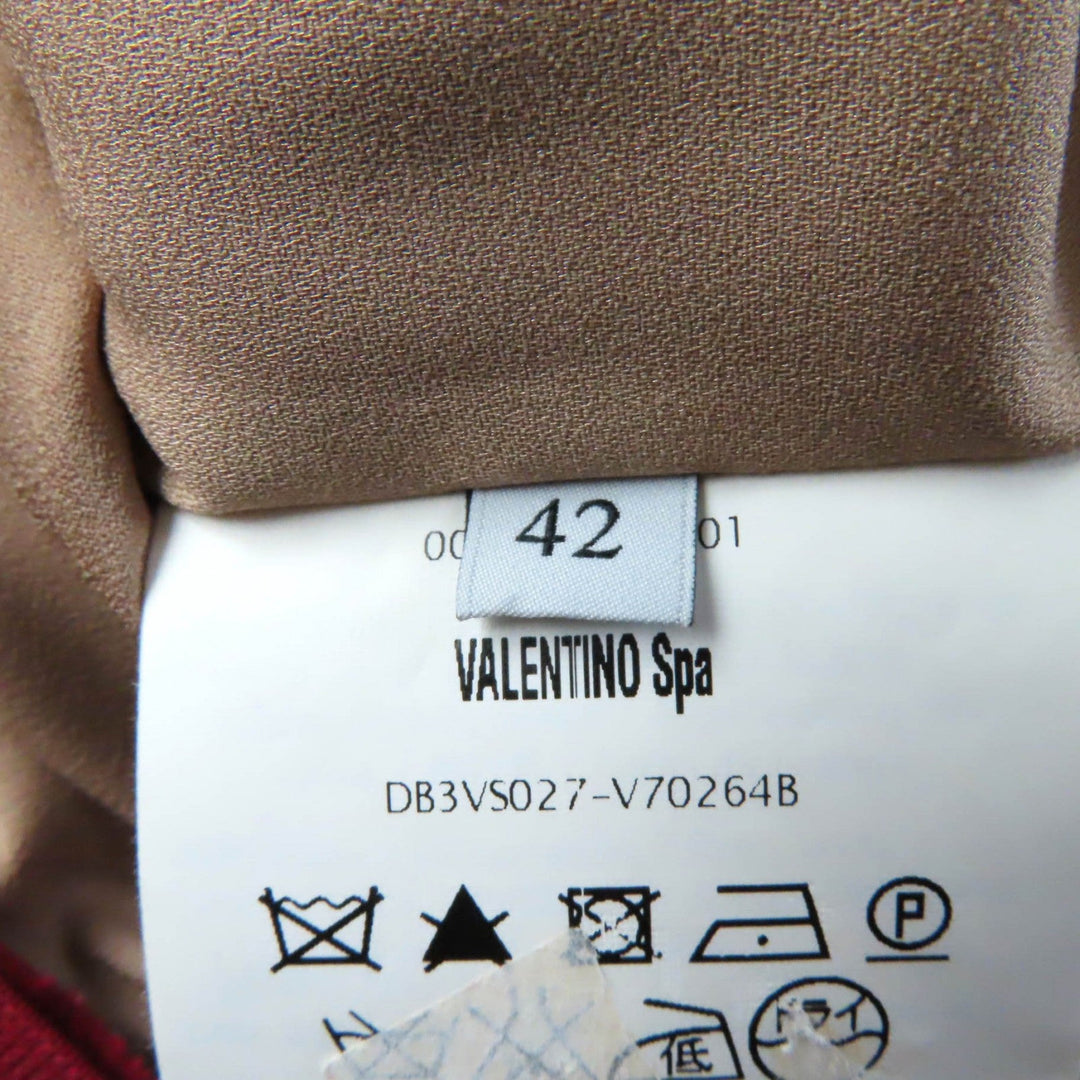 VALENTINO one piece Outer: 77% cotton, Outer: 17% rayon, Outer: 6% nylon, Lining: 96% polyester, Lining: 4% polyurethane Red Women 42 Used Authentic