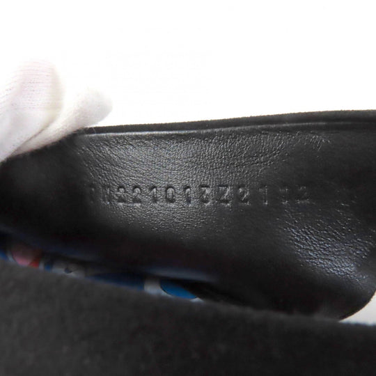 HERMES pumps Main: Suede leather black Women 37 Used Authentic