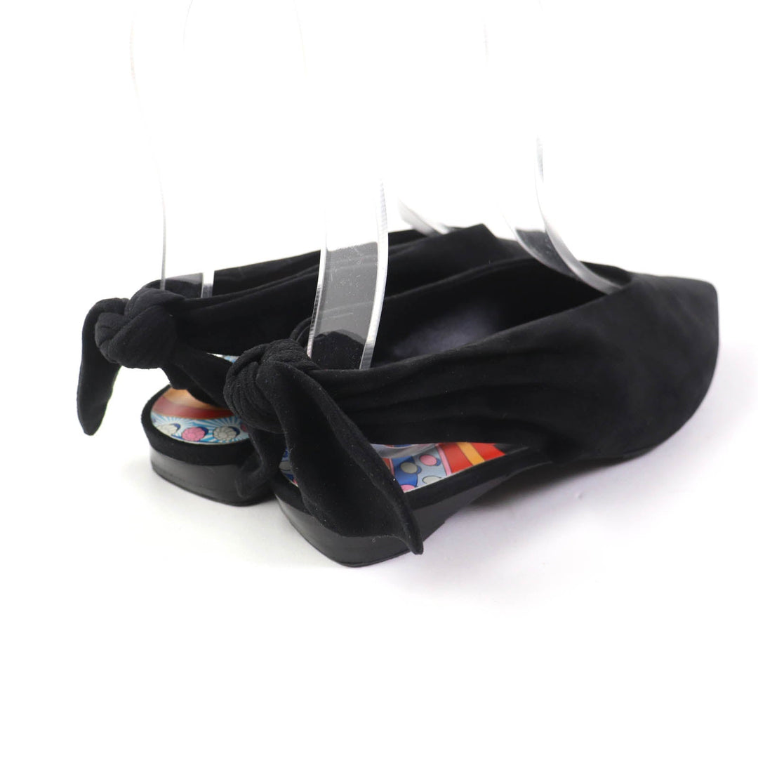 HERMES pumps Main: Suede leather black Women 37 Used Authentic