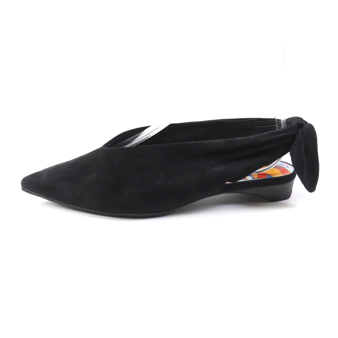 HERMES pumps Main: Suede leather black Women 37 Used Authentic