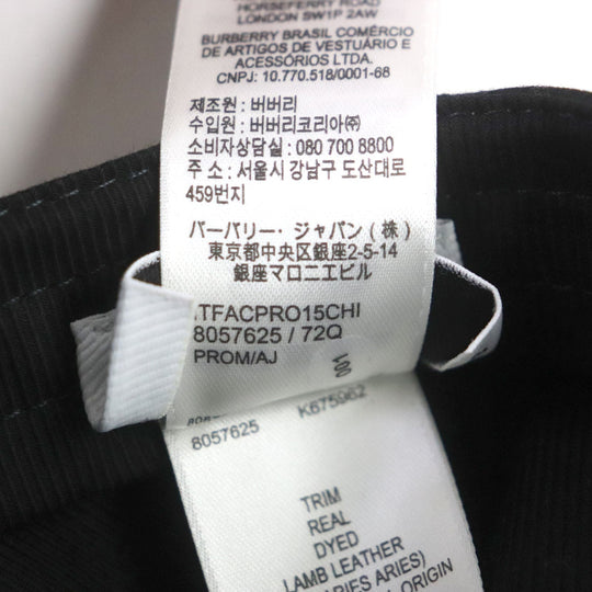 BURBERRY cap 8057625 cotton black mens S Used Authentic