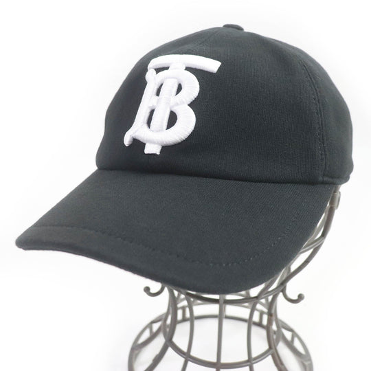 BURBERRY cap 8026899 Main: 100% cotton black mens M Used Authentic