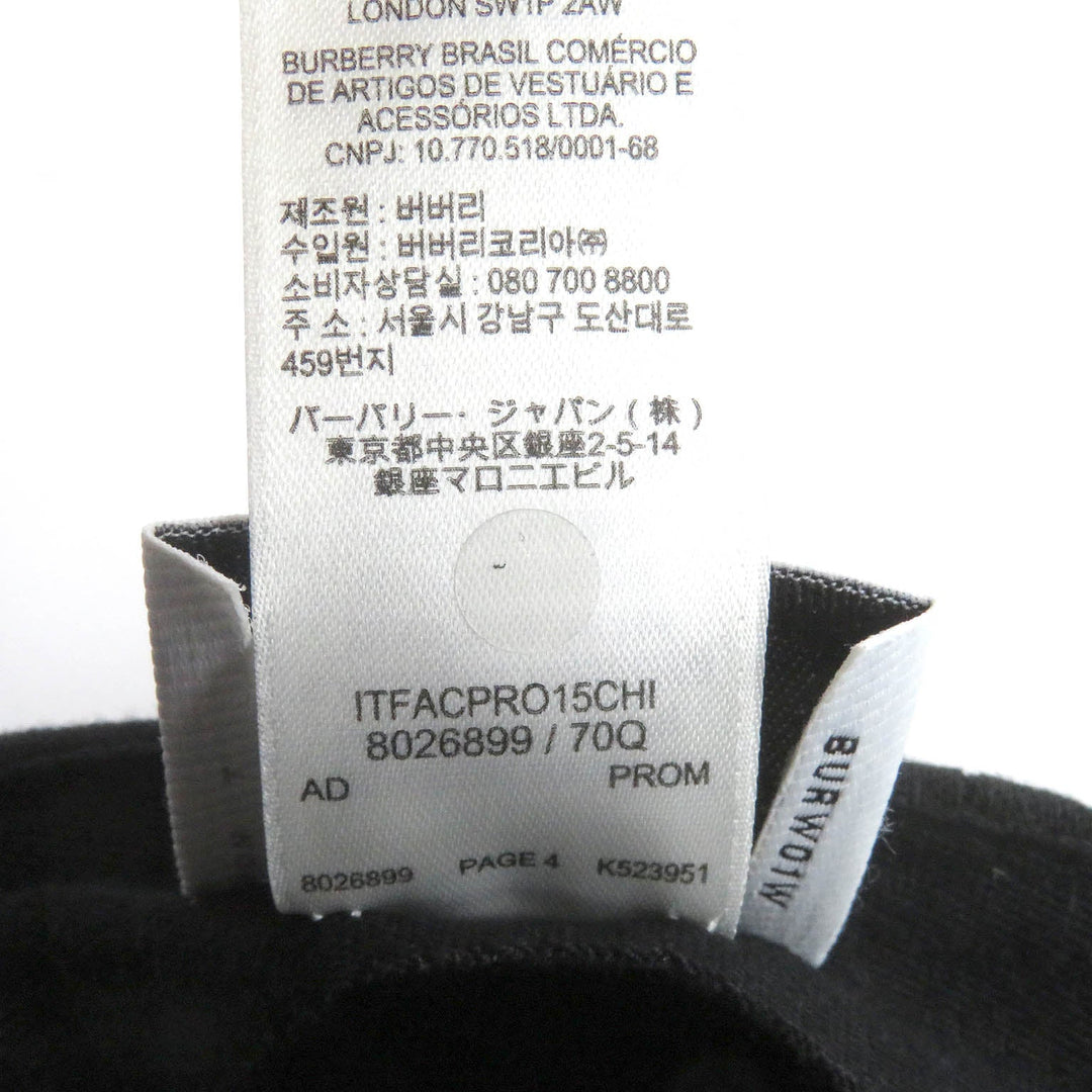 BURBERRY cap 8026899 Main: 100% cotton black mens M Used Authentic