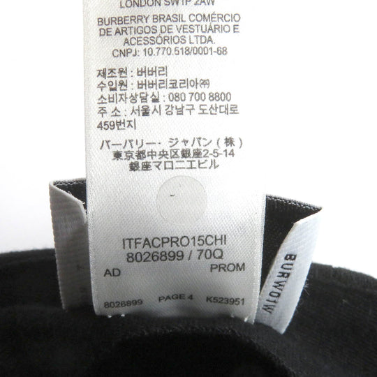 BURBERRY cap 8026899 Main: 100% cotton black mens M Used Authentic