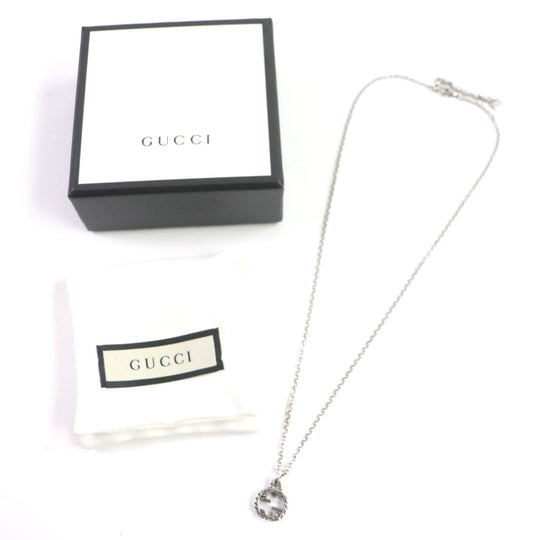 GUCCI Necklace Main�FAG925 Silver Arabesque Interlocking G mens Used Authentic
