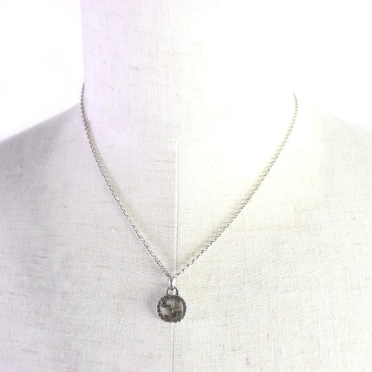 GUCCI Necklace Main�FAG925 Silver Arabesque Interlocking G mens Used Authentic