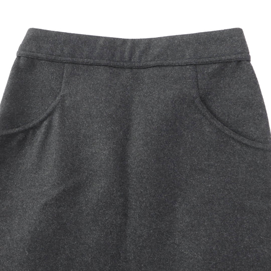 CHANEL skirt 11A P41836 Outer: 60% wool, Outer: 38% angora, Outer: 1% polyurethane, Outer: 1% nylon, Lining: 100% silk Dark gray Women 36 Used Authentic