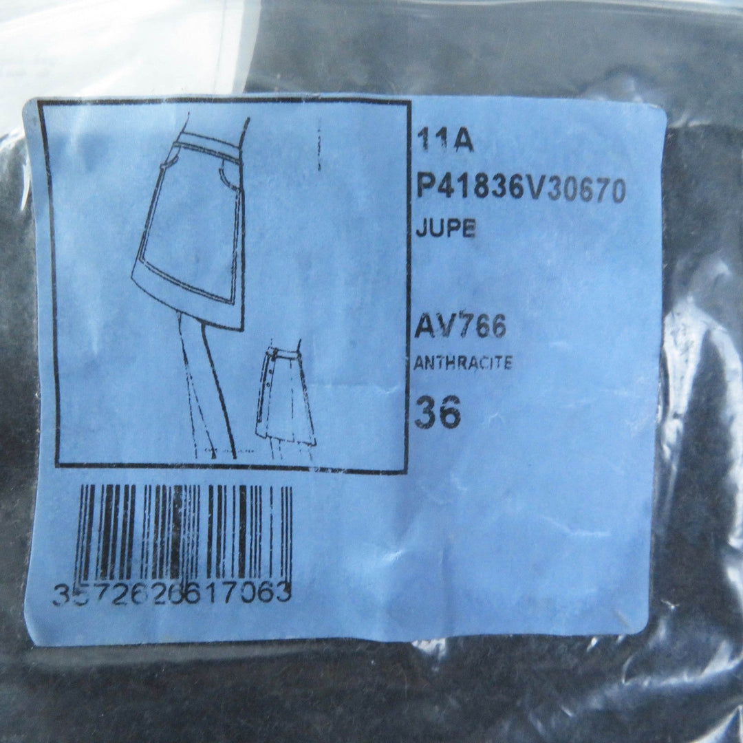 CHANEL skirt 11A P41836 Outer: 60% wool, Outer: 38% angora, Outer: 1% polyurethane, Outer: 1% nylon, Lining: 100% silk Dark gray Women 36 Used Authentic