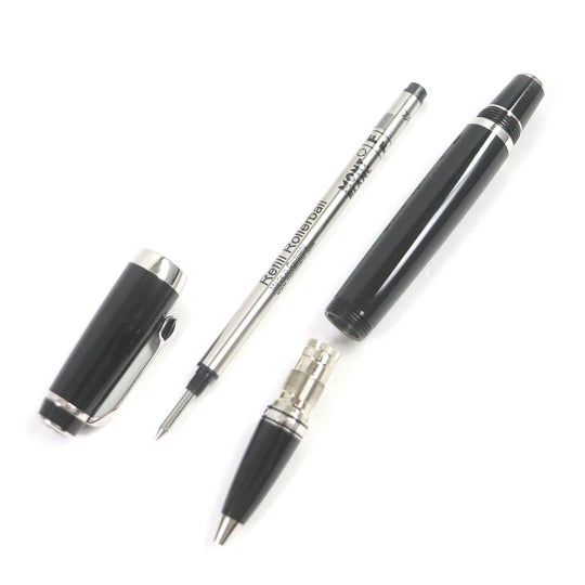MONTBLANC Ballpoint pen Resin, Black Stone Black x silver Boheme mens Used Authentic