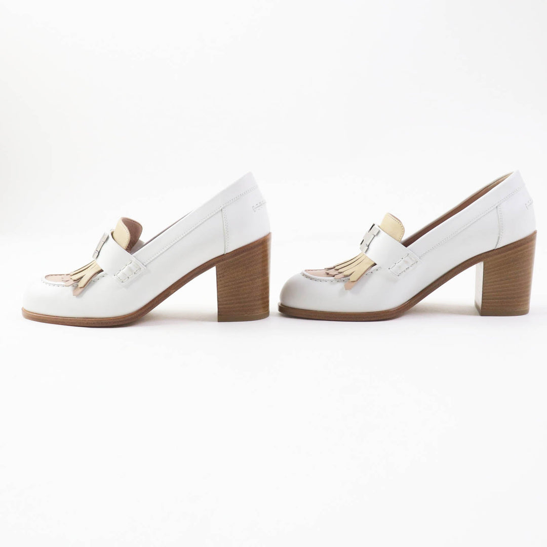 HERMES pumps Main: Leather White beige Constance Elysee 70 Women 35 1/2 Used Authentic