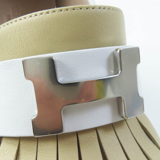 HERMES pumps Main: Leather White beige Constance Elysee 70 Women 35 1/2 Used Authentic