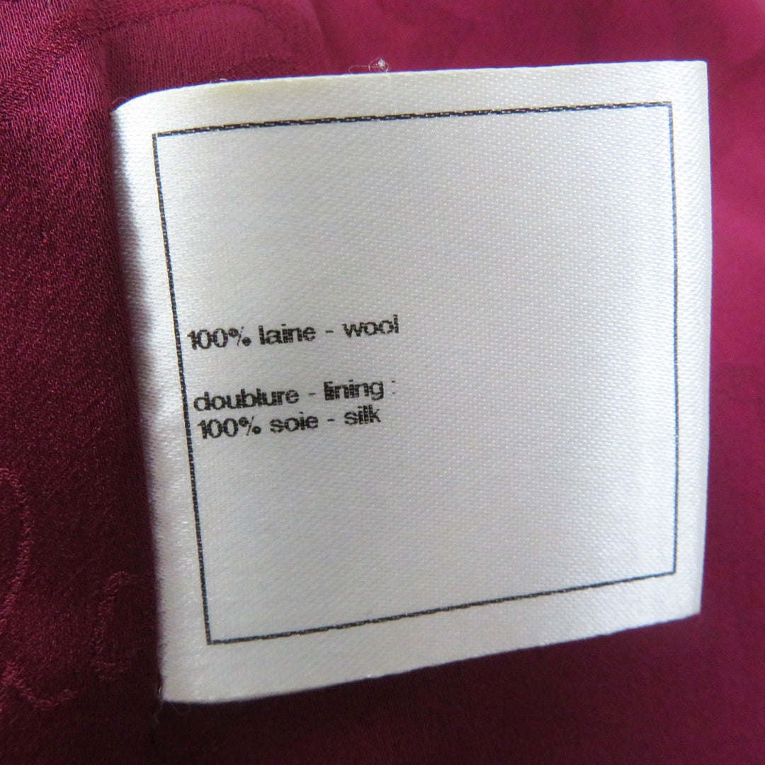 CHANEL No color jacket P50305 Outer: 100% wool, Lining: 100% silk purple Women 34 Used Authentic