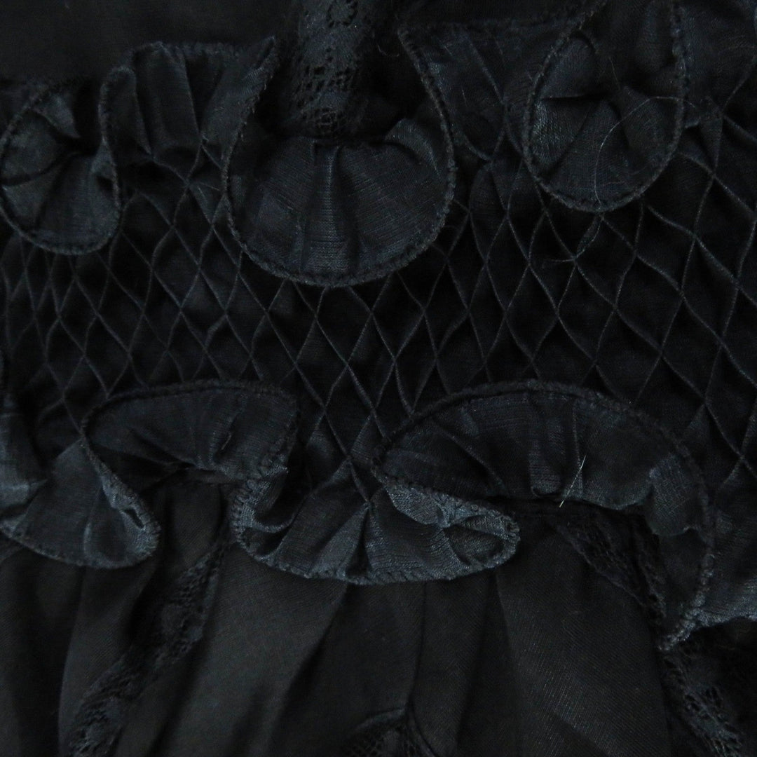 VALENTINO dress Outer: 100% silk, Outer: 91% cotton, Outer: 9% nylon, Outer: 100% nylon, Lining: 91% silk, : 9% polyurethane Embroidery: 100% polyester black Women 40 Used Authentic