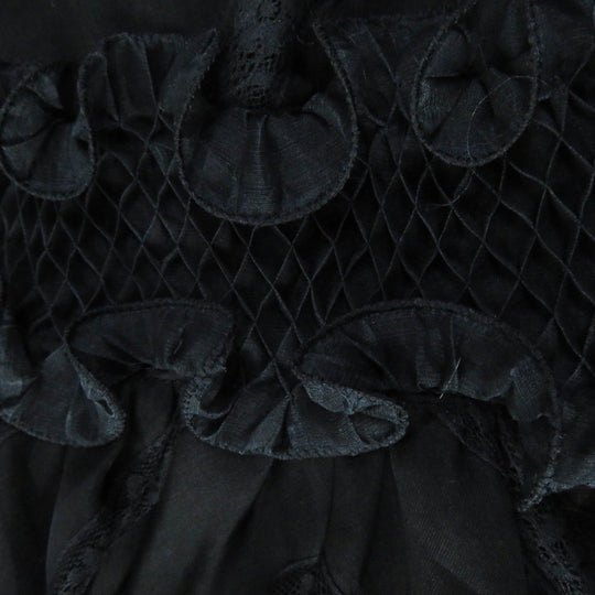 VALENTINO dress Outer: 100% silk, Outer: 91% cotton, Outer: 9% nylon, Outer: 100% nylon, Lining: 91% silk, : 9% polyurethane Embroidery: 100% polyester black Women 40 Used Authentic