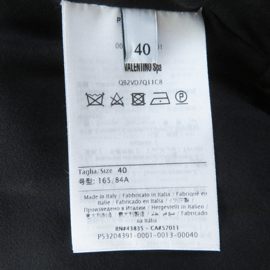 VALENTINO dress Outer: 100% silk, Outer: 91% cotton, Outer: 9% nylon, Outer: 100% nylon, Lining: 91% silk, : 9% polyurethane Embroidery: 100% polyester black Women 40 Used Authentic
