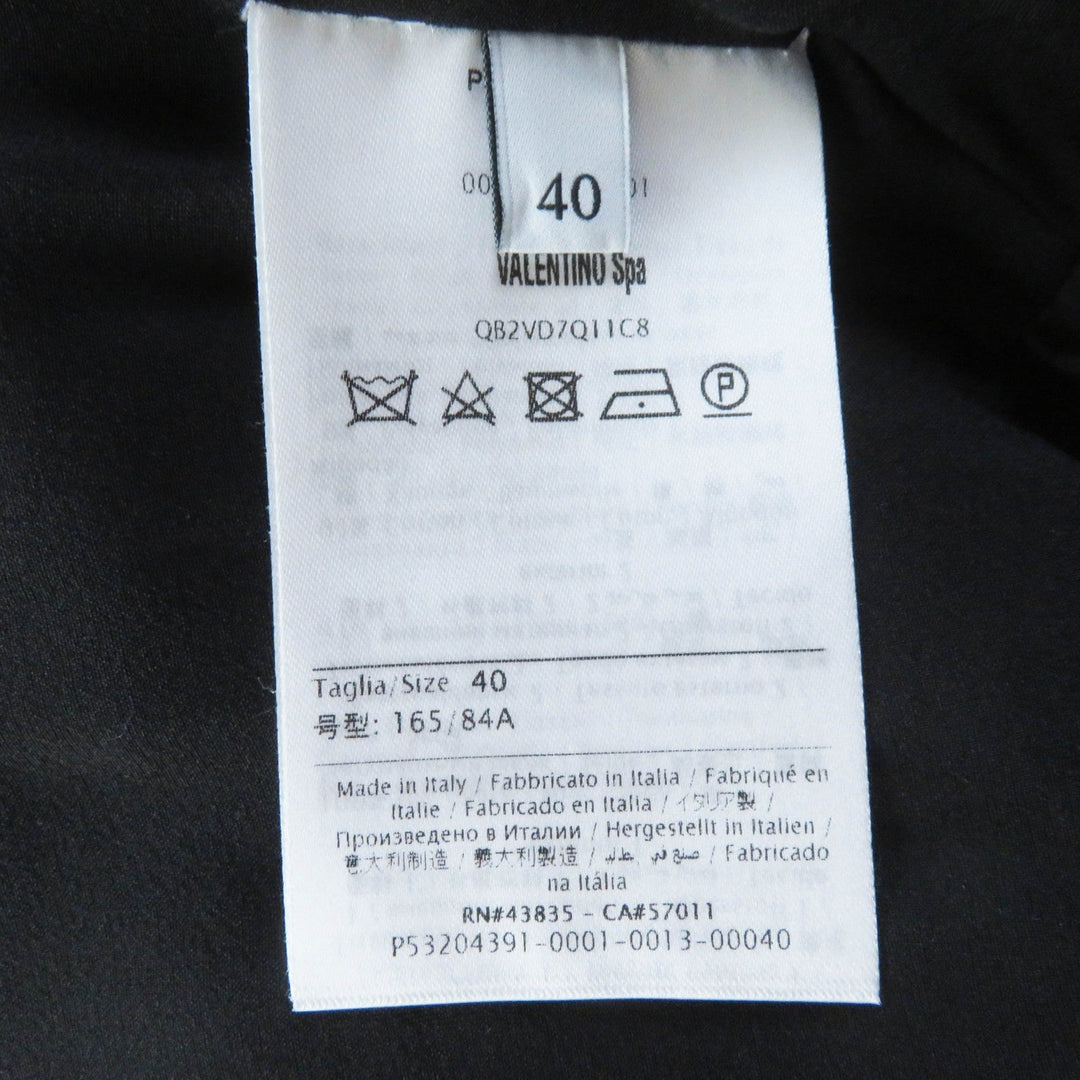 VALENTINO dress Outer: 100% silk, Outer: 91% cotton, Outer: 9% nylon, Outer: 100% nylon, Lining: 91% silk, : 9% polyurethane Embroidery: 100% polyester black Women 40 Used Authentic
