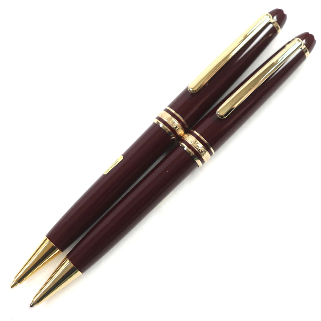 MONTBLANC Ballpoint pen Resin, Gold Plated Bordeaux Gold Meisterstck Classic mens Used Authentic