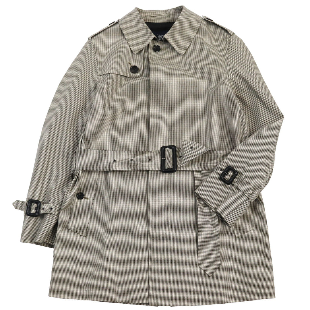 BURBERRY LONDON trench coat Outer: 100% cotton, Lining: Cupra, Sleeve lining: Cupra, Sleeve lining: Polyester, Part: Leather Ivory black mens L Used Authentic
