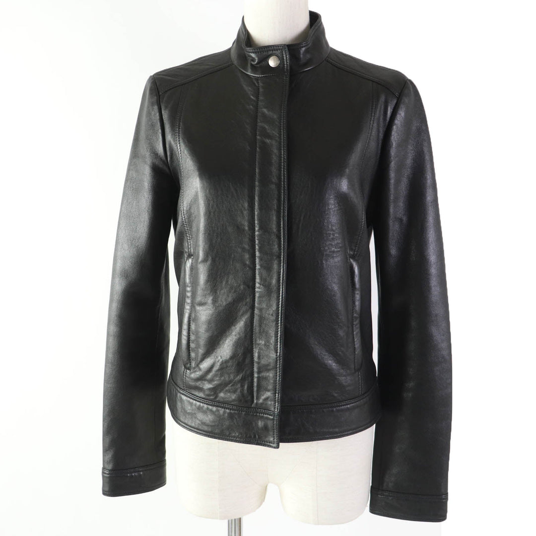 GUCCI Riders jacket 290487 Main: Lamb leather, Lining: 100% rayon black Women 40 Used Authentic