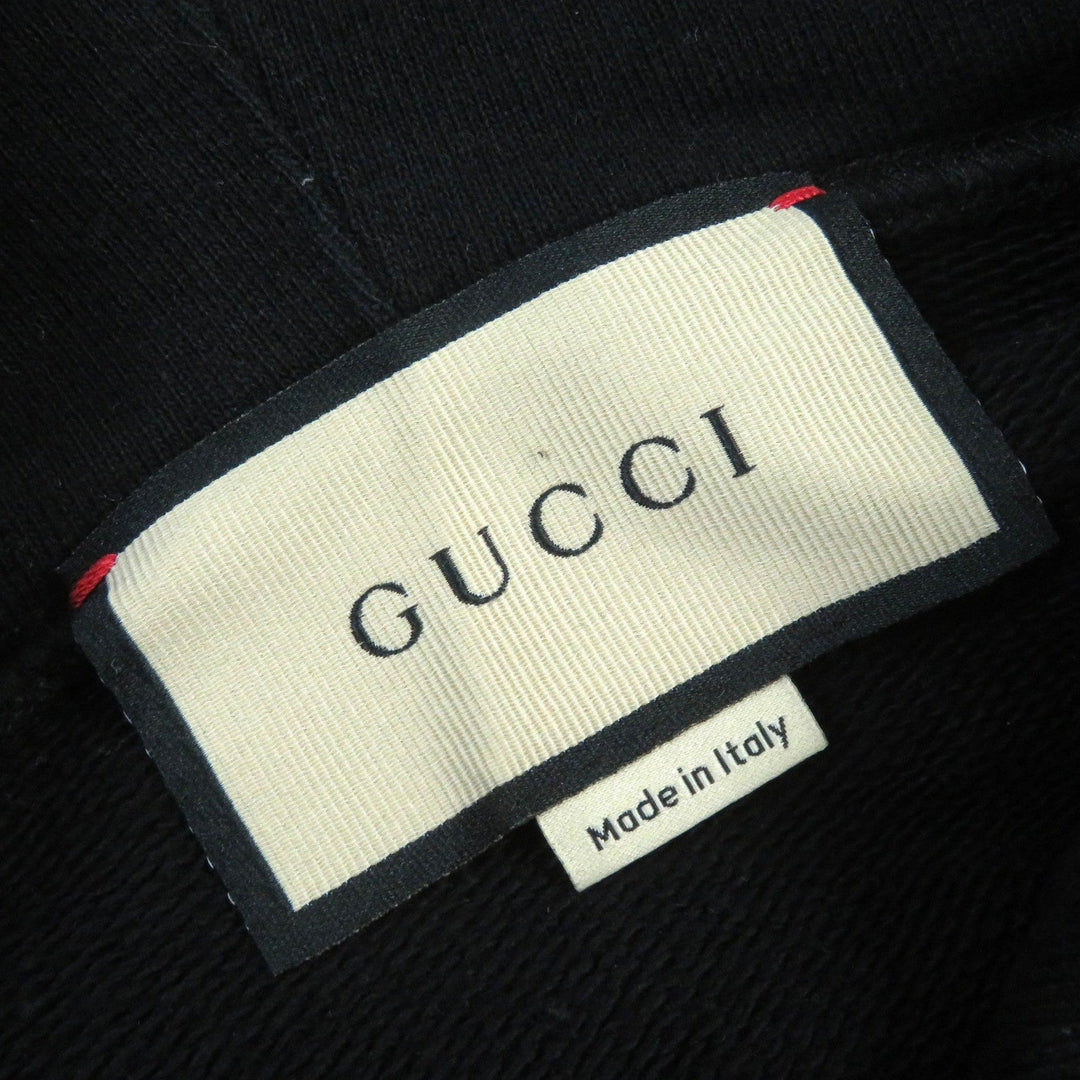 GUCCI Hoodie 681210 Main: 100% cotton Black red white mens L Used Authentic