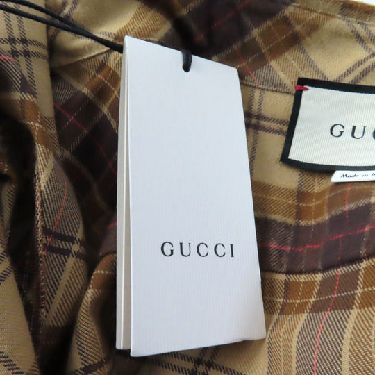 GUCCI Short sleeve shirt 641302 Main: 100% cotton Brown Women 40 Used Authentic