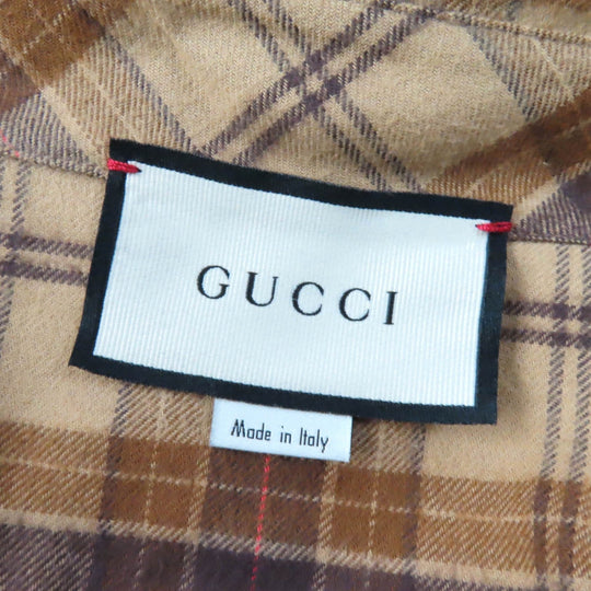 GUCCI Short sleeve shirt 641302 Main: 100% cotton Brown Women 40 Used Authentic