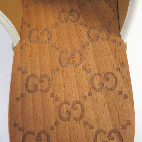 GUCCI Sandals 702252 Main: Leather, Wood black Clogs GGPattern sole Gucci x Adidas collaboration logo sandals mens 9 Used Authentic