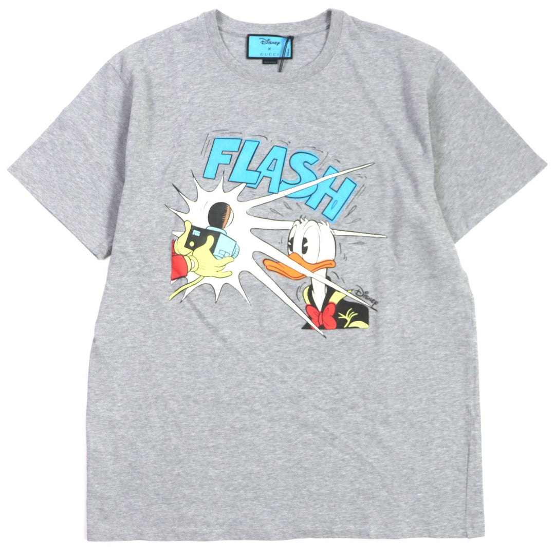 GUCCI Short sleeve T-shirt 548334 Main: 100% cotton gray FLASH Donald Duck mens XXL Used Authentic