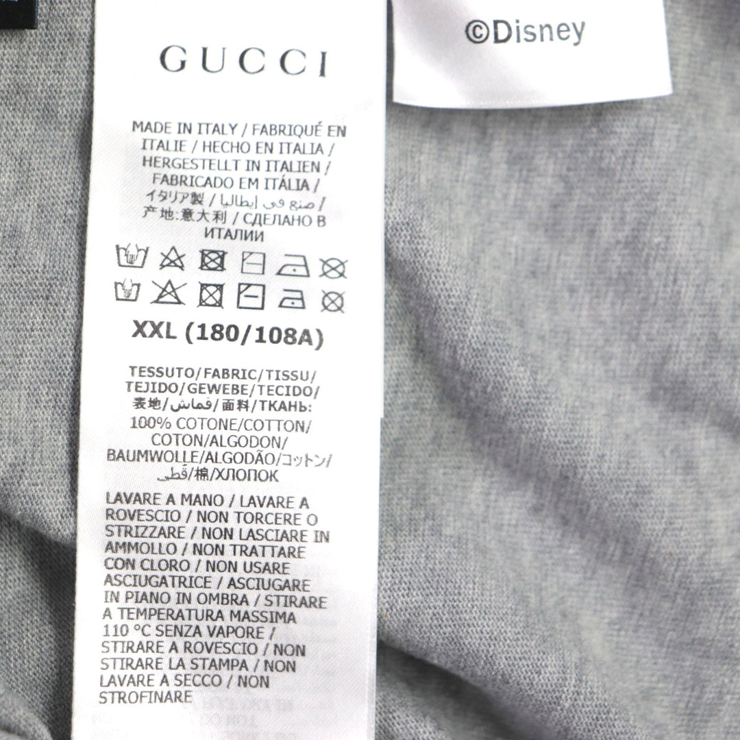 GUCCI Short sleeve T-shirt 548334 Main: 100% cotton gray FLASH Donald Duck mens XXL Used Authentic