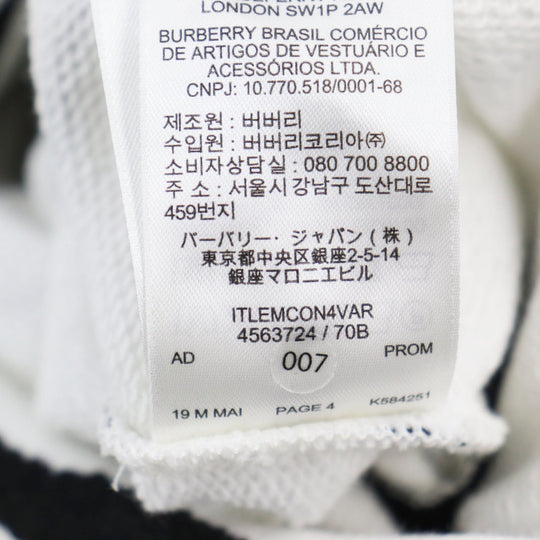 BURBERRY Hoodie 4563724 Outer material: 100% cotton, Outer material: 77% polyester, Outer material: 15% polyamide (nylon), Outer material: 8% elastane (polyurethane) White black Watercolour Print Reconstructed Hoodie mens XS Used Authentic