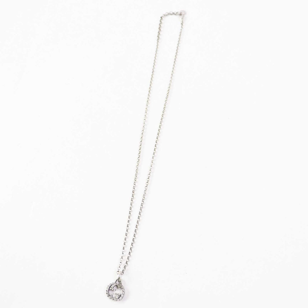 GUCCI Necklace 455535 Main�FAG925 Silver Interlocking G Women Used Authentic