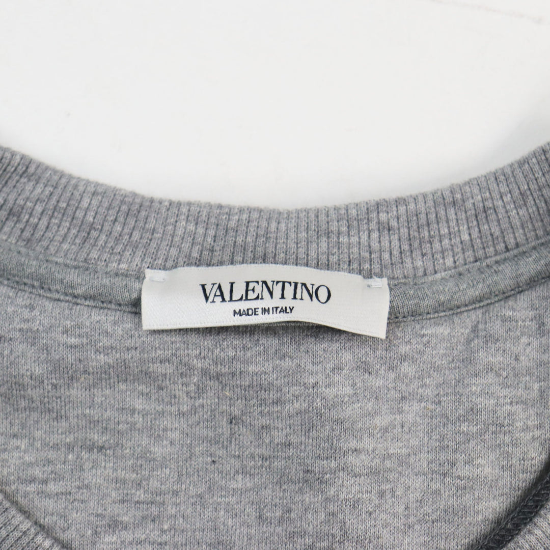 VALENTINO sweat RV3MF01JCXL Outer material: 93% cotton, Outer material: 7% nylon, Part: 96% cotton, Part: 4% polyurethane Gray Silver mens M Used Authentic