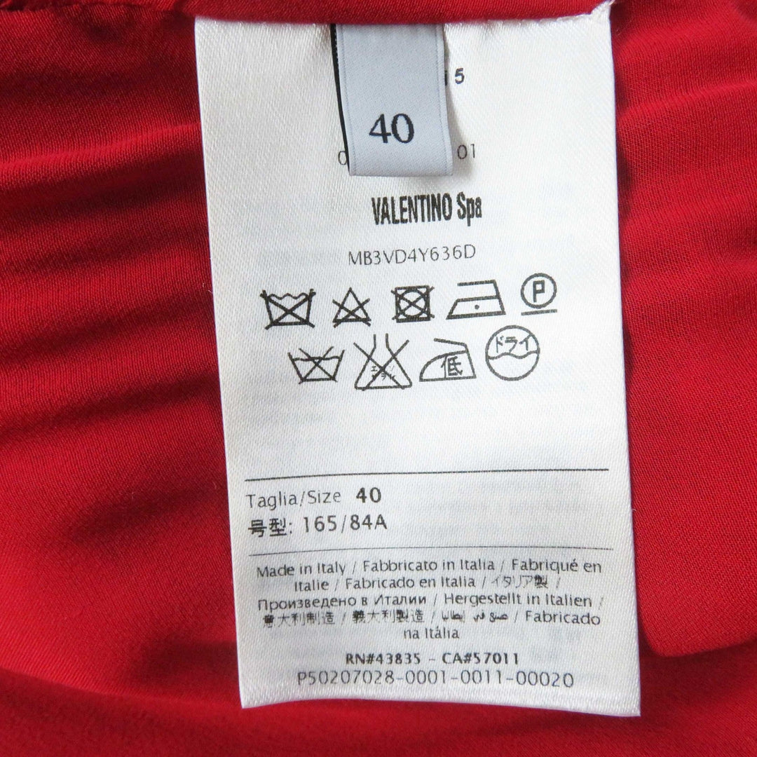 VALENTINO dress Outer: 89% cotton, Outer: 11% polyester, Part: 100% nylon, Lining: 91% silk, Lining: 9% polyurethane Red Women 40 Used Authentic
