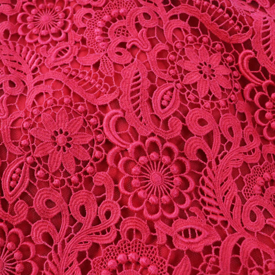 VALENTINO dress Outer: 89% cotton, Outer: 11% polyester, Part: 100% nylon, Lining: 91% silk, Lining: 9% polyurethane Red Women 40 Used Authentic