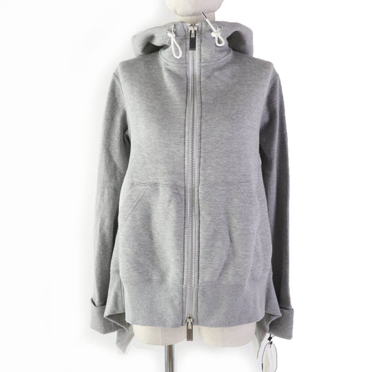 Sacai Hoodie 20-04862 Main: 70% cotton, Main: 30% nylon, Part: 95% cotton, Part: 5% polyurethane, Part: 100% cotton gray Women 2 Used Authentic