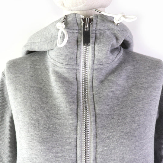 Sacai Hoodie 20-04862 Main: 70% cotton, Main: 30% nylon, Part: 95% cotton, Part: 5% polyurethane, Part: 100% cotton gray Women 2 Used Authentic