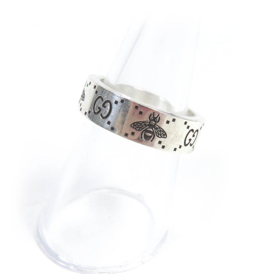 GUCCI Ring 728389 Main�FAG925 Silver Engraving Ring GGxB Women Used Authentic