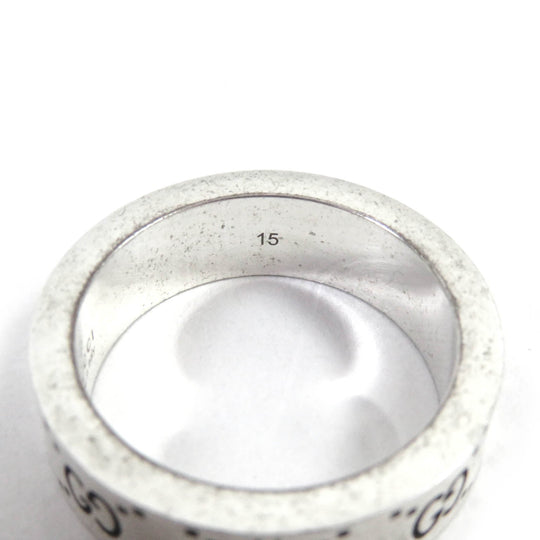 GUCCI Ring 728389 Main�FAG925 Silver Engraving Ring GGxB Women Used Authentic