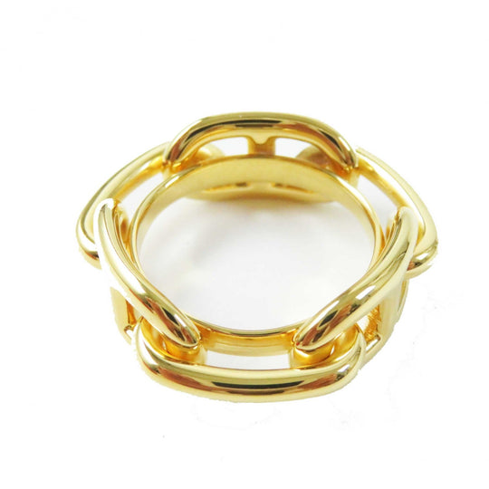 HERMES Scarf ring metal gold Legato Rugate 90 Women Used Authentic