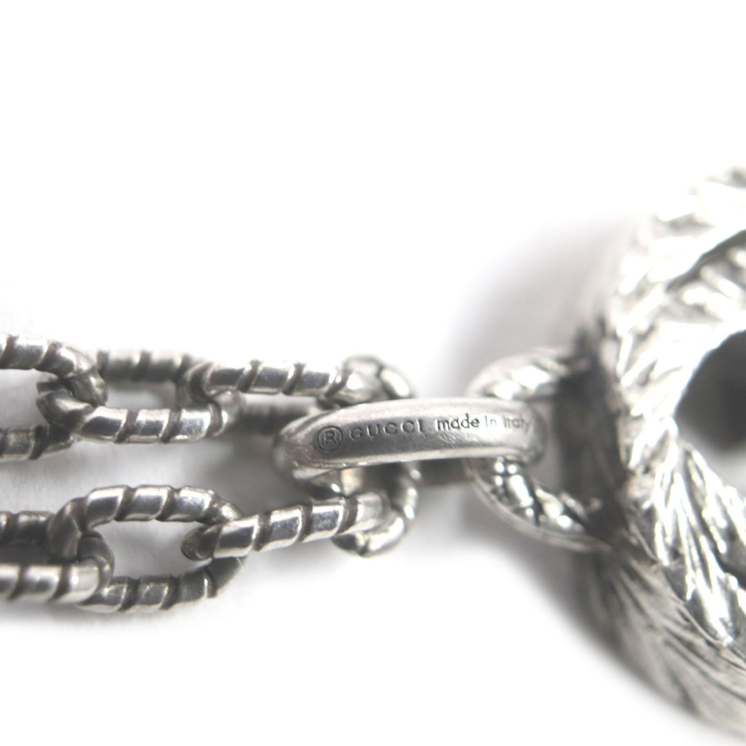GUCCI Necklace Main�FAG925 Silver Interlocking G Arabesque mens Used Authentic