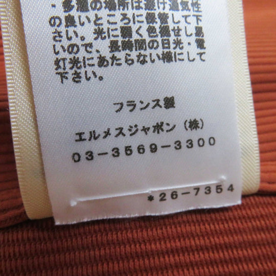 HERMES one piece 2E0527D6 Outer: 100% cotton, Lining: 100% cotton, Leather part: sheepskin terracotta Women 38 Used Authentic